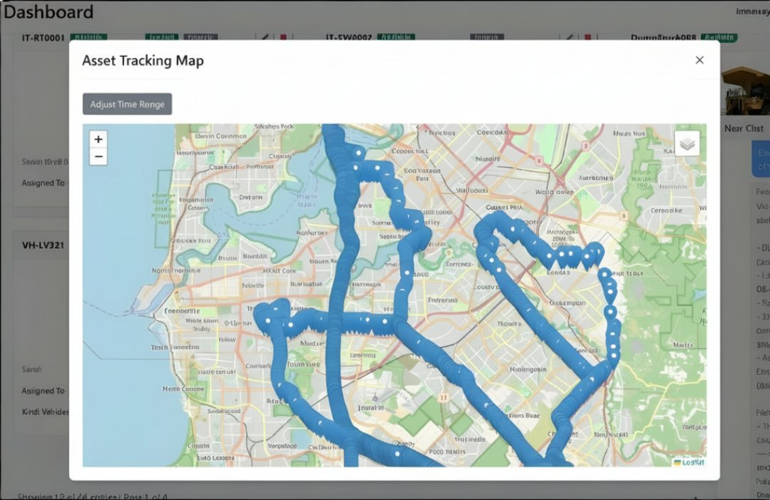 TAIIP dashboard — asset tracking map view