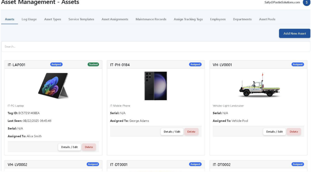 TAIIP dashboard — live asset intelligence view